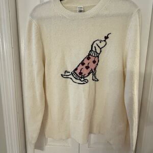 NWT Victoria’s Secret PINK Sweater – Dog with Cherry Nose | Size Medium